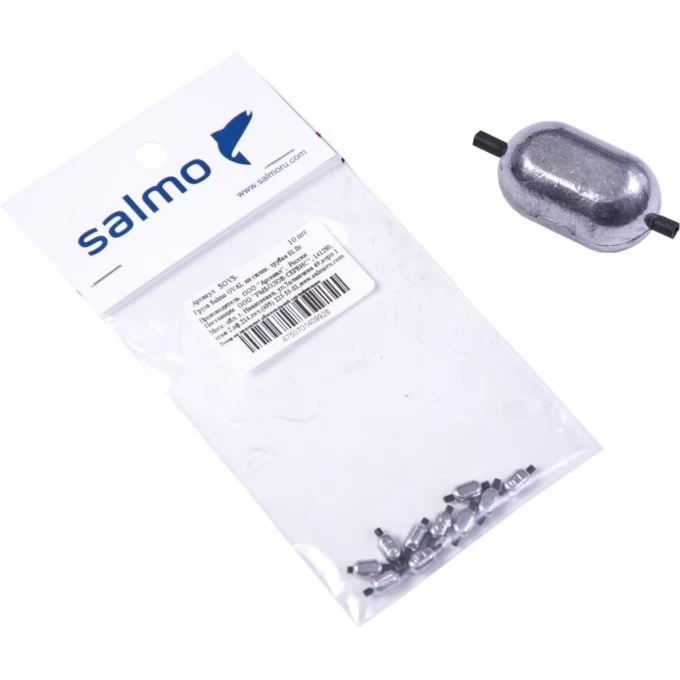 Груза SALMO Oval на силиконовой трубке 01.5г 10шт SOVS-0015 Груза SALMO Oval на силиконовой трубке 01.5г 10шт SOVS-0015